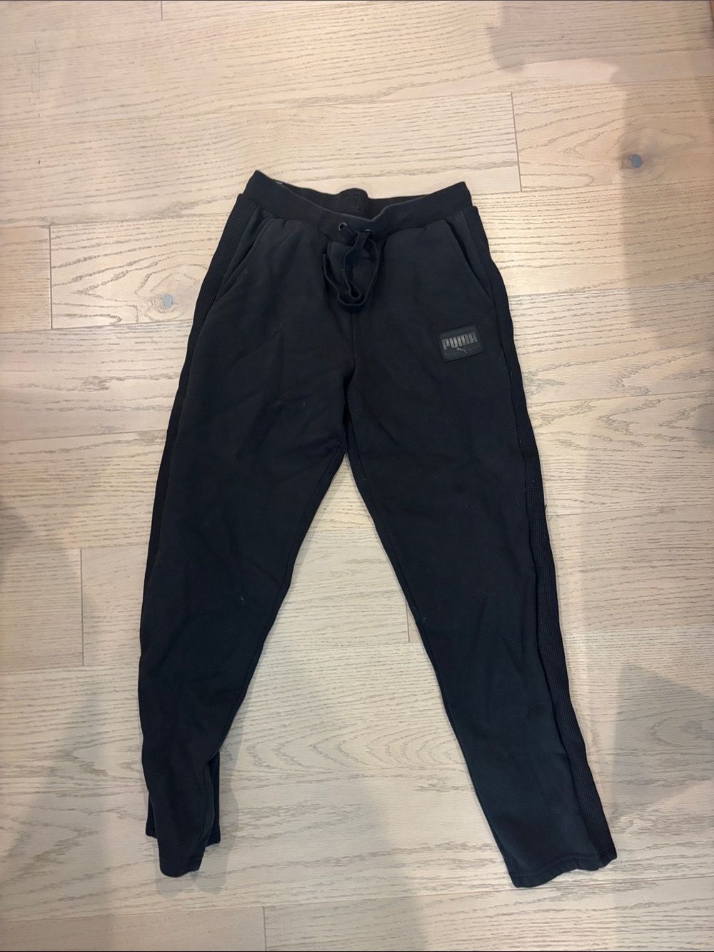 Puma Black Tapered Drawstring Joggers